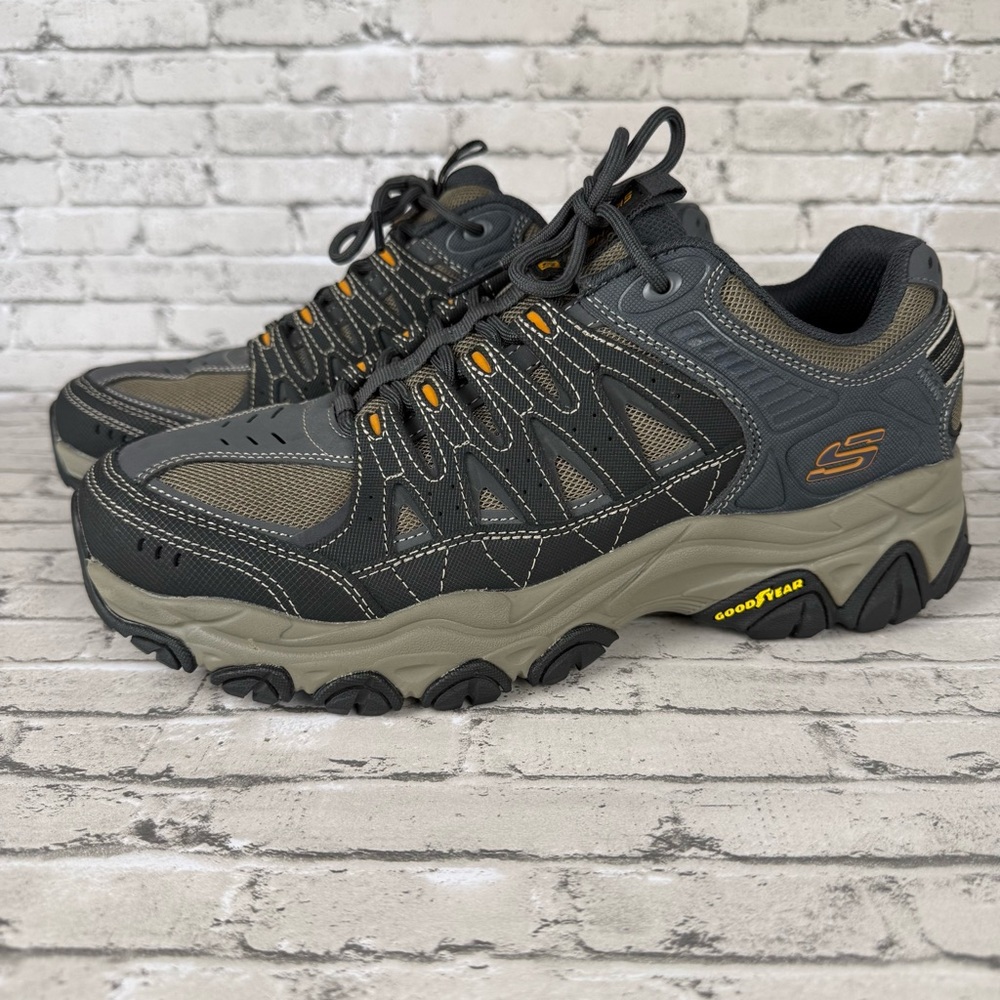 NWOB Skechers After Burn Mens Sz 11 Gray Memory Foam Hiking Trail Shoe 237608